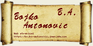 Bojko Antonović vizit kartica